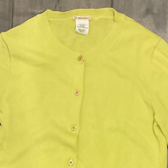 Crewcuts Other - Crewcuts 100% Cotton Yellow/ Chartreuse Long Sleeve Cardigan Size 14
